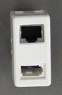 שקע מחשב מסוכך RJ45 + שקע בזק תואם גוויס